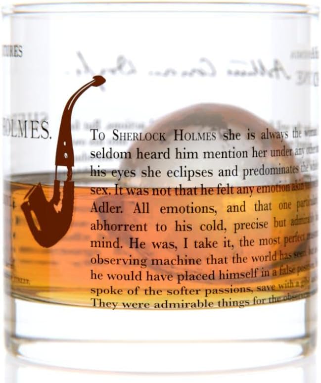 Well Told Classic Literature Rocks Glass - The Adventures of Sherlock Holmes by Arthur Conan Doyle