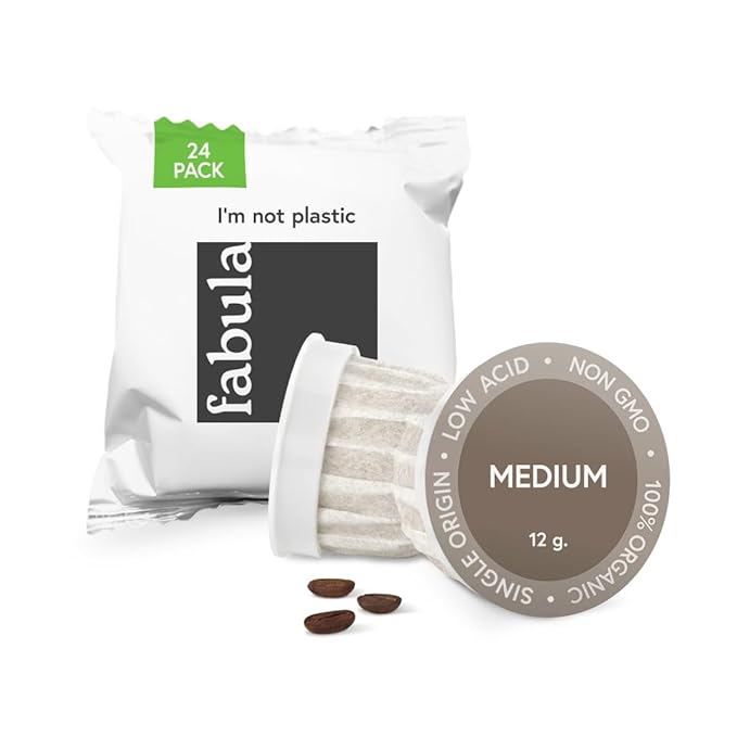 Fabula USDA Organic Coffee Pods for Keurig, Keurig 2 Machines, Medium Roast, Low Acid Coffee