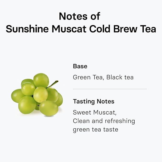 OSULLOC Sunshine Muscat Cold Brew Tea, Sweet Muscat flavored iced tea, Hydration Tea Packets (20ea