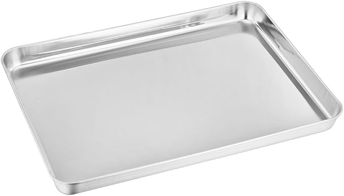 TeamFar Baking Sheet Set of 2, Baking Pans Tray Cookie Sheet Stainless Steel, Non Toxic & Healthy