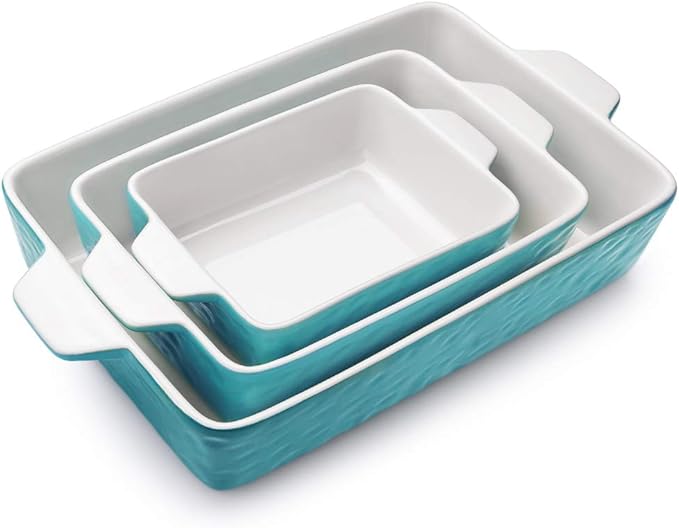 Casserole Dishes for Oven, Ceramic Baking Dishes, Lasagna Pan with Handles, Porcelain Baking Pan