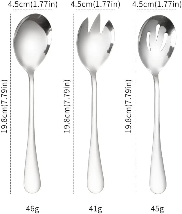 Salad Servers Stainless Steel Salad Serving Set Salad Spoon and Fork Set Kitchen Cooking Utensil