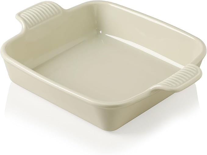 Sweejar Ceramic Baking Dish, 9 x 9 Cake Baking Pan for Brownie, Porcelain Square Bakeware with