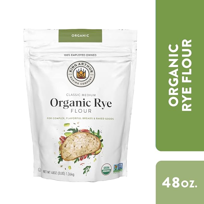 King Arthur Baking Organic Medium Rye Flour - 3 lbs for Complex Flavorful Breads & Baked Goods