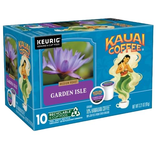 Kauai Coffee K-Cup Pods for Keurig Brewers – Arabica Coffee, 10% Hawaiian – Mild, Medium and Dark
