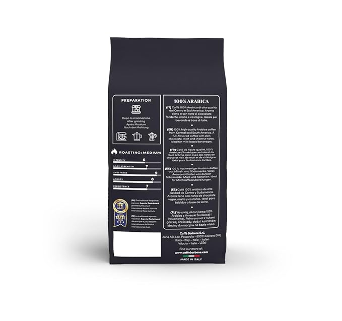 Caffe Borbone Whole Bean Coffee, Medium Roast 100% Arabica Blend, Aromatic and Refined Italian