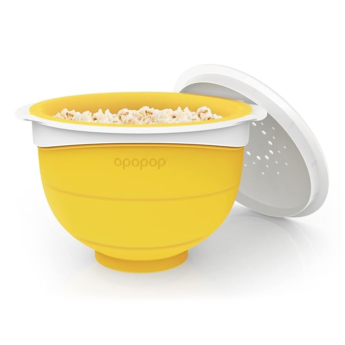 Opopop Silicone Popcorn Popper - Microwave Popcorn Maker Collapsible Bowl, BPA-Free and Dishwasher