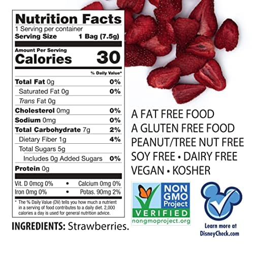 Brothers All Natural Disney Freeze Dried Fruit Crisps, Strawberry, 0.26 Oz (Pack of 12), Made with