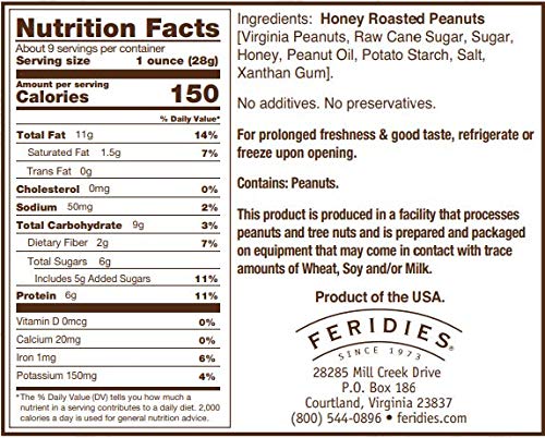 FERIDIES Peanut Sampler Gift Set with Salted Virginia Peanuts, Brittle, Honey Roasted, and 5