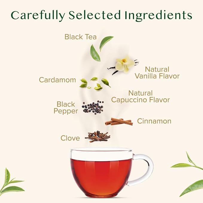 VAHDAM, Vanilla Spiced Chai Tea | 100 Tea Bags | Delicious Blend of Vanilla Masala Chai | Brew Hot