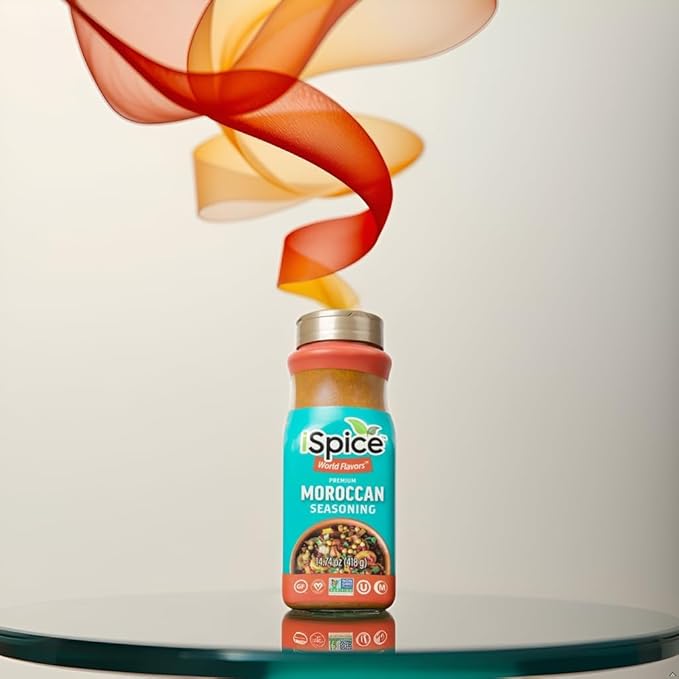 iSpice Blend | Moroccan Seasoning | 14.74 oz | Mixed Spice & Seasoning | Bulk Size | Halal | Kosher