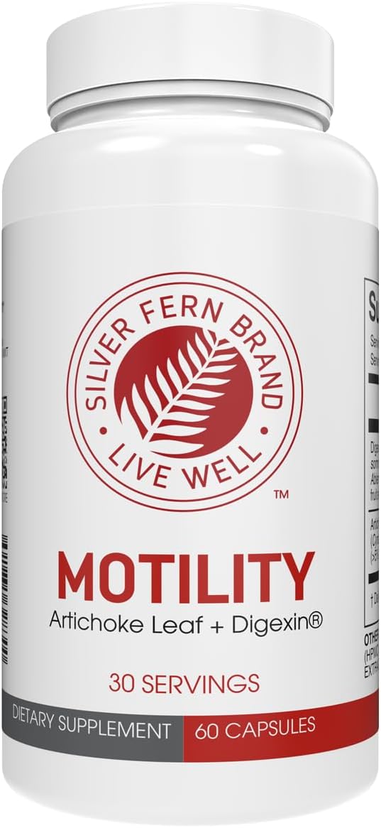 Silver Fern Brand Motility- Non-Laxative Constipation and Slow Motility Boost - 60 Capsules, 30 Day