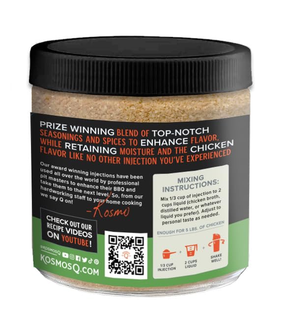 Kosmos Q Original BBQ Chicken Injection, BBQ Marinade Seasoning for Whole Chicken, Smoked Wings &