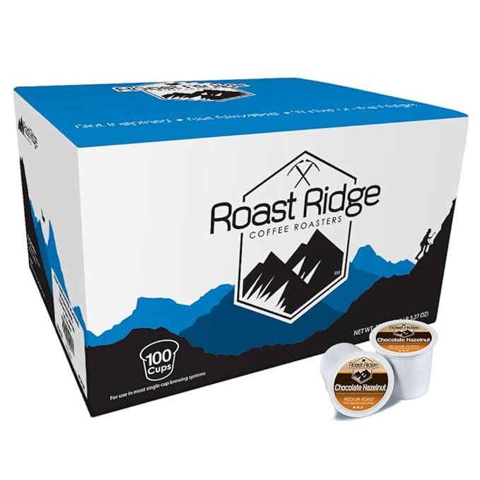 Roast Ridge Single Serve Coffee Pods for Keurig K-cup Brewers, Chocolate Hazelnut Blend, Medium