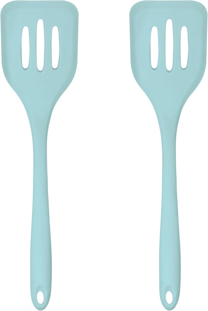 Silicone Slotted Turner Set – 2-Piece Set of Turner Spatulas for Eggs and Pancakes – Kitchen Tools