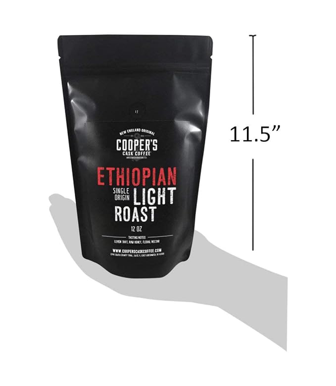 Ethiopian Bold Light Roast Coffee, Gourmet Single-Origin Coffee Beans from Ethiopia, Whole Bean