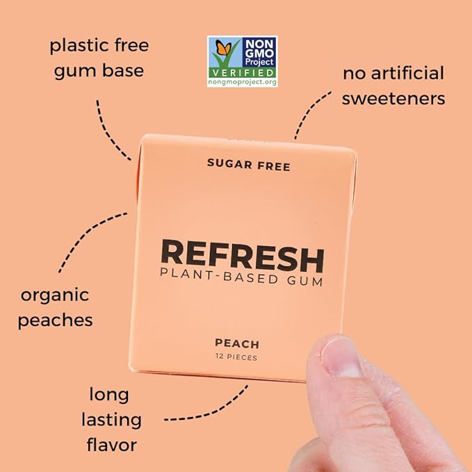 Refresh Gum, Xylitol, Natural, Sugar Free, Long Lasting, Plastic Free, Natural Flavors & Organic