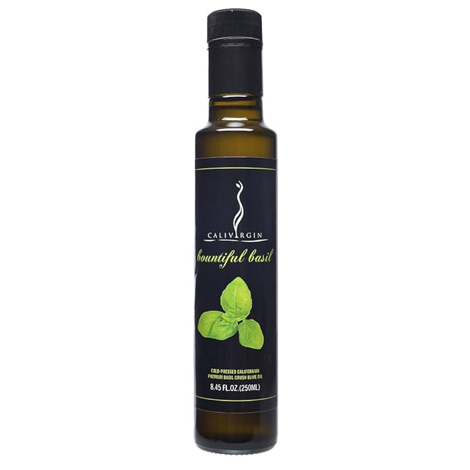 Calivirgin Basil Olive Oil - Basil Infused Extra Virgin Olive Oil - Cold Pressed Olive Oil - Basil