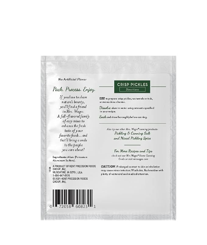 Mrs. Wages Alum, Easy-To-Use, Add Extra Crispness To Variety of Foods, Extra Snap in Every Bite