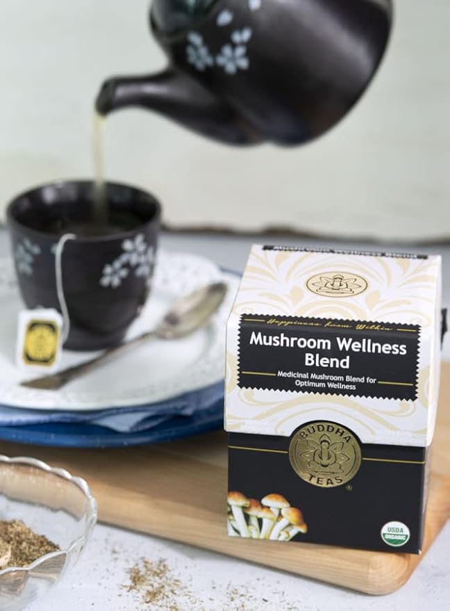 Buddha Teas - Organic Mushroom Wellness Blend - Herbal Tea - For Health & Wellbeing - With