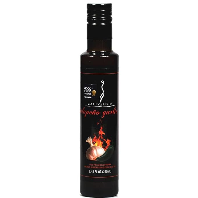 Calivirgin Jalapeno Garlic Flavored Olive Oil - Jalapeno Garlic Infused Extra Virgin Olive Oil