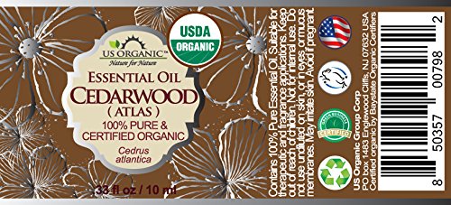 US Organic 100% Pure Cedarwood Essential Oil (Atlas) - USDA Certified Organic, Steam Distilled