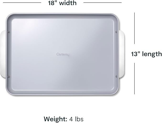 Caraway Non-Stick Ceramic Large Baking Sheet Duo - Naturally Slick Ceramic Coating - Non-Toxic