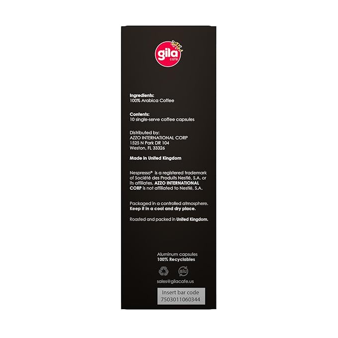 GILA Café Espresso Lungo Aluminum Coffee Capsules – Medium Roast Coffee Pods Compatible with
