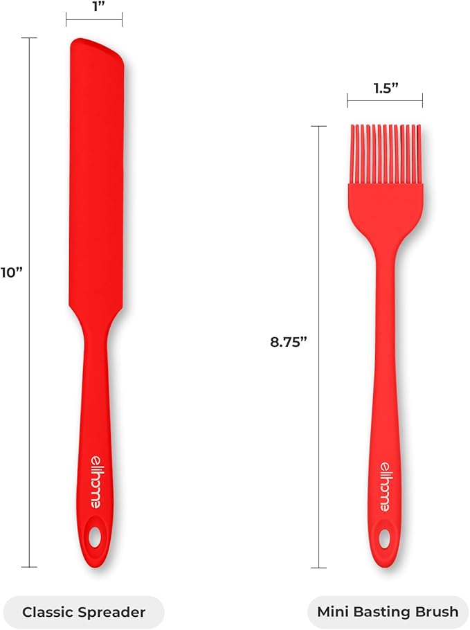 Elihome Mini Silicone Basting Pastry Brush, Cooking Brush for Oil Sauce Butter Marinades, Food