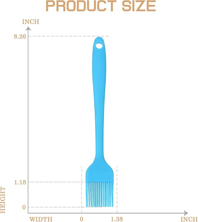 Silicone Basting Pastry Brush, Heat Resistant Silicone Brush Set for Cooking, One-Piece Design Oil