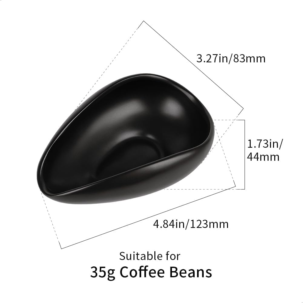 watchget Upgraded 30g Ceramic Coffee Dosing Cup & Tea Storage Tray, Black