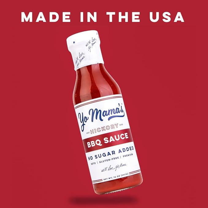 Yo Mama's Foods Keto Hickory BBQ Sauce ??(Pack of 3) - Vegan, No Sugar Added, Low Carb, Low Sodium