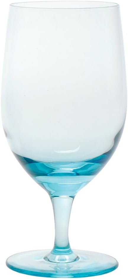 D&V Glass Gala Collection Goblet/Beverage Glass 15 Ounce, Aquamarine, Set of 12