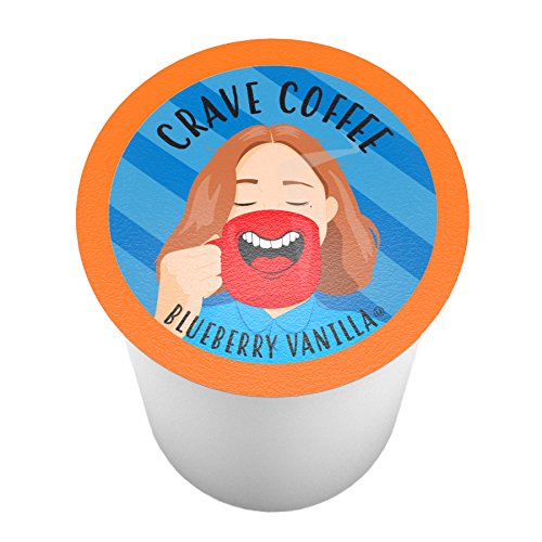 Crave Beverages Flavored Coffee Pods Compatible with Keurig K-Cup Brewers, Blueberry Vanilla, 100