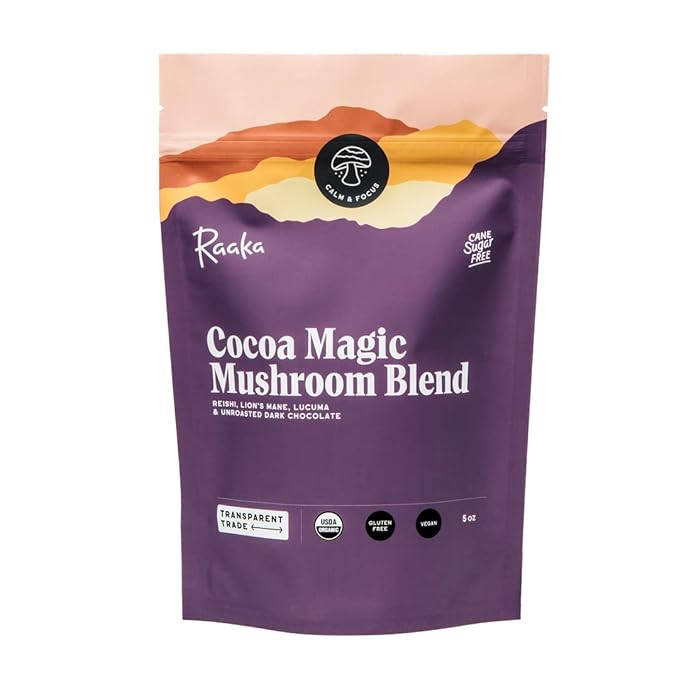Raaka Cocoa Magic Mushroom Hot Chocolate Blend with Lion?™s Mane, Reishi and Lucuma - Gourmet