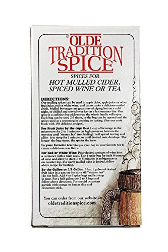 Olde Tradition Spice: Mulling Spices in Tea Bags for Apple Cider, Mulled Wine, Glühwein, Hot Toddy