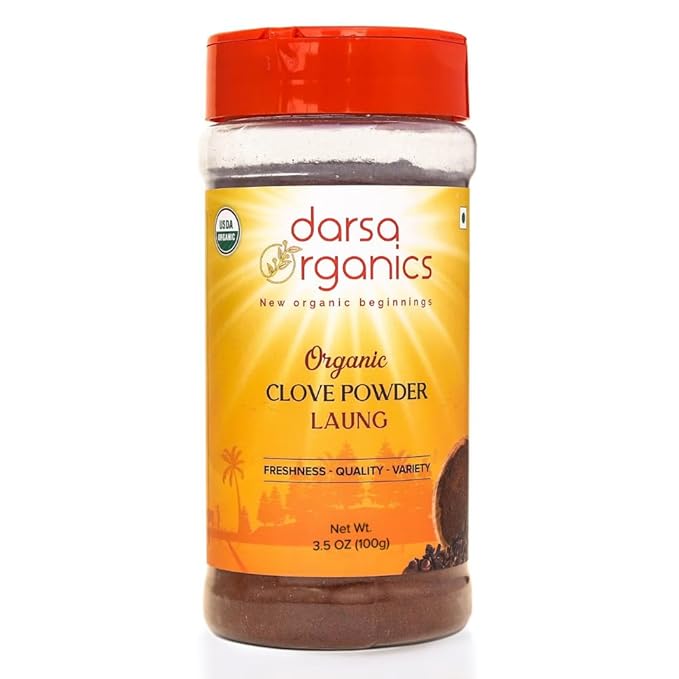 Darsa Organics Cloves Powder 3.5 oz - USDA Organic Ground Cloves from India, Aromatic, Non-GMO