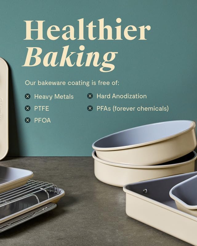 Caraway Non-Stick Ceramic 9”x13” Rectangle Pan - Naturally Slick Ceramic Coating - Non-Toxic, PTFE