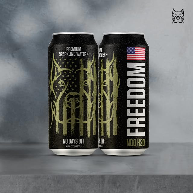 NO DAYS OFF Premium Water+ | Limited FREEDOM Edition (16oz Sparkling (Pack of 12))
