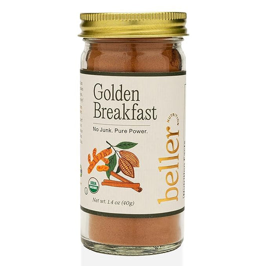 Beller Nutrition Golden Breakfast Organic Ceylon Cinnamon Powder Blend | 1.3 oz | No Salt Cinnamon