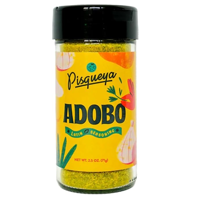Pisqueya Adobo Multi-Purpose Seasoning, made with Dominican oregano. Low Sodium, No Sugar, No-MSG