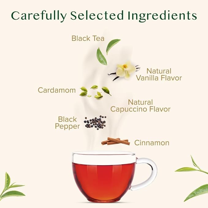 VAHDAM Vanilla Spiced Masala Chai | 3.53oz (50 Cups) Gluten Free Delicious Blend Of Vanilla &