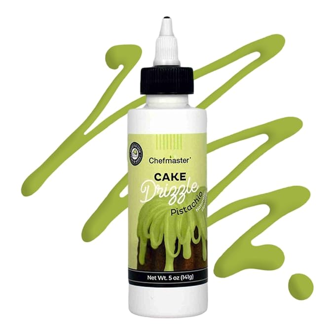 Pistachio-Flavored Cake Drizzle by Chefmaster, Edible Cake Drip Frosting for Decorating, Drip for