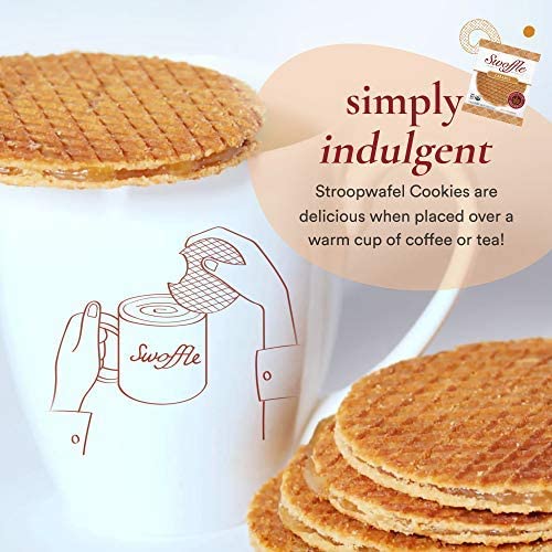Gluten Free Organic Stroopwafels by Swoffle - Caramel Filled | (4) 1.16oz Wafers | non-GMO, Wheat
