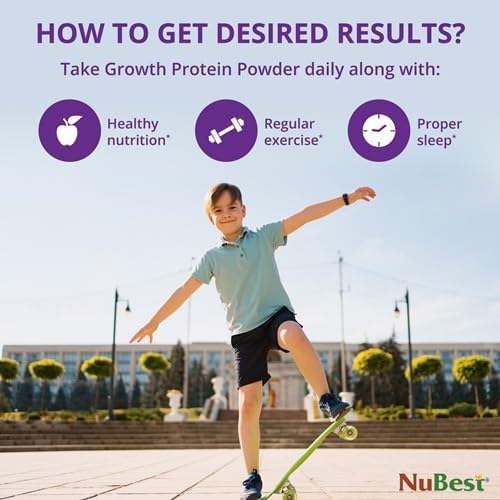 NuBest Tall Protein Powder for Kids & Teens - Chocolate Protein Powder with Red Algae Calcium