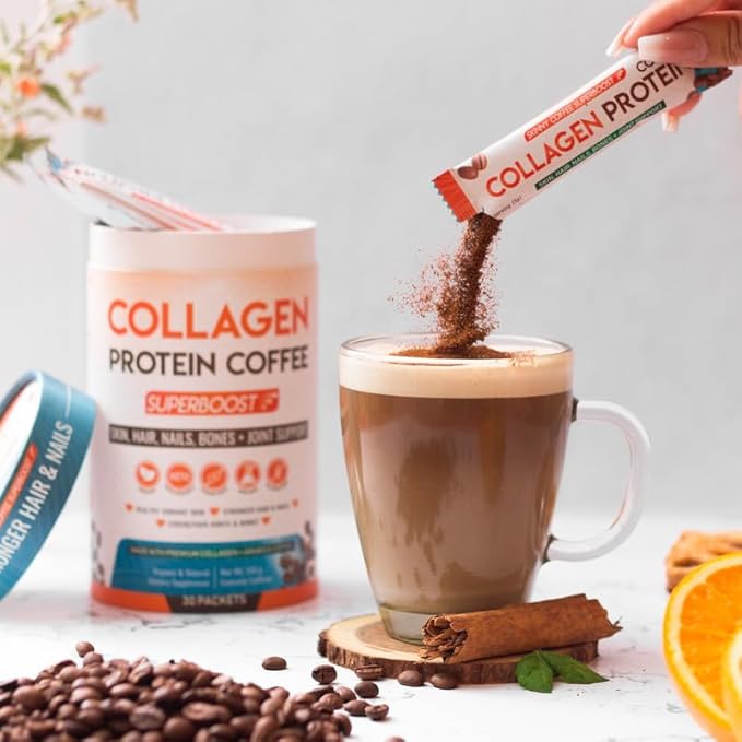 Collagen Protein Coffee Peptides Powder ??for Better Focus, Energy, Digestion, Bloating & Immunity