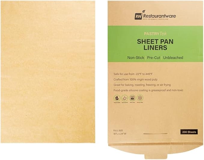 Restaurantware Pastry Tek 16 x 24 Inch Parchment Paper Sheets 200 Greaseproof Baking Sheets For