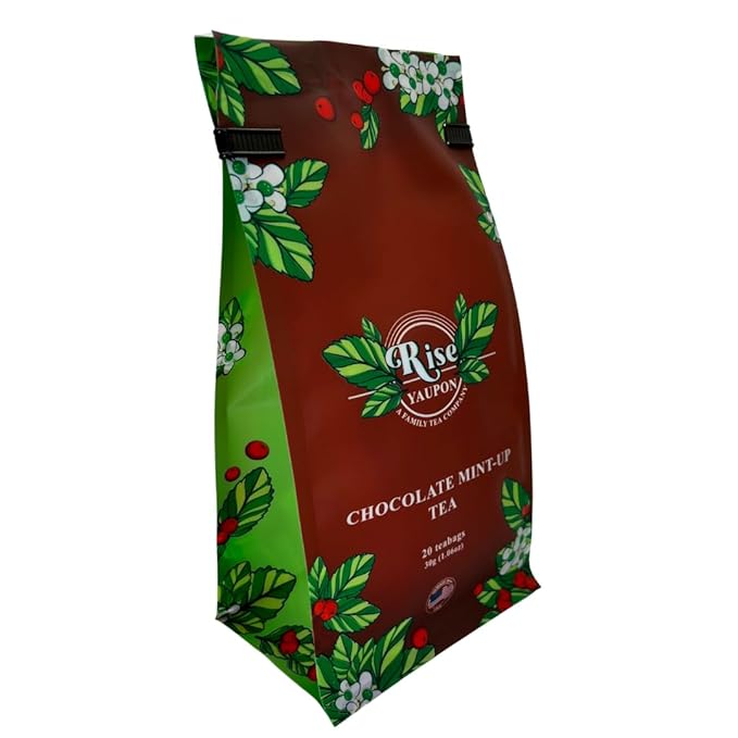 Rise Yaupon Chocolate Mint-Up Yaupon Holly Tea, 20 Teabags, 1.06oz, a blend of American-grown