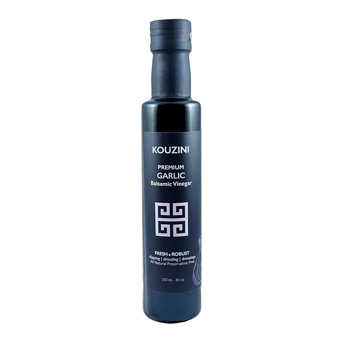 Kouzini Ultra Premium Garlic Balsamic Vinegar, Aged Balsamic Vinegars from Modena, Italy, Premium
