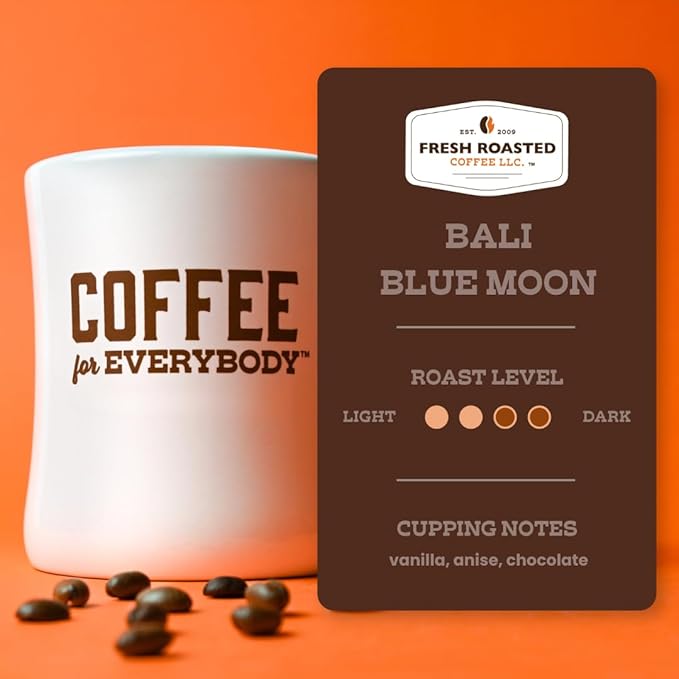 Fresh Roasted Coffee, Organic Bali Blue Moon | USDA Organic, Kosher | Medium Roast 2 lb (32 oz)